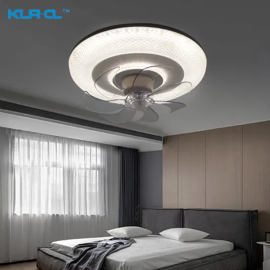 Unterputz-Chrom-LED-Nachtlicht mit unsichtbarem Flügel, Smart Home-Deckenventilator mit Licht für das Schlafzimmer